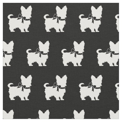 Yorkshire Terrier Dog Silhouette Pet Yorkie Fabric