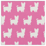 Yorkshire Terrier Dog Silhouette Pet Yorkie Pink Fabric