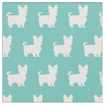 Yorkshire Terrier Dog Silhouette Pet Yorkie Teal Fabric