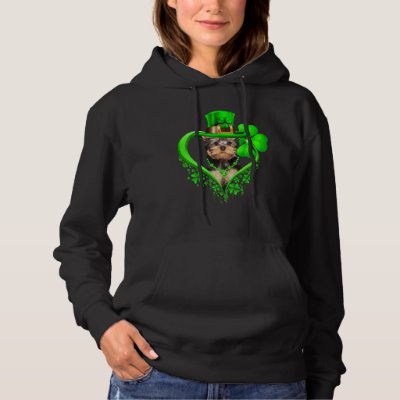 Yorkshire Terrier Dog St Patricks Day Lover Irish  Hoodie