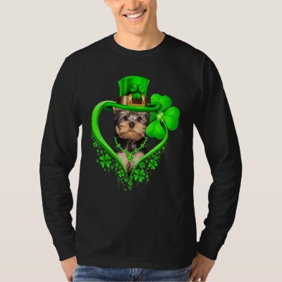 Yorkshire Terrier Dog St Patricks Day Lover Irish  T-Shirt