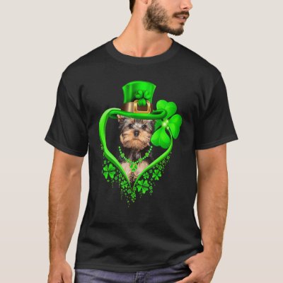 Yorkshire Terrier Dog St Patricks Day Lover Irish  T-Shirt