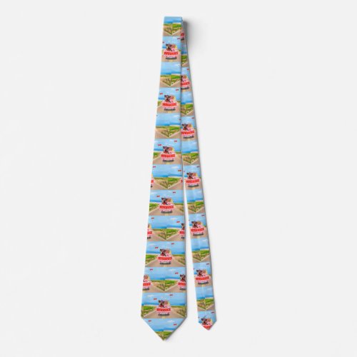 Yorkshire Terrier Dog Valentines Day Truck Hearts Neck Tie