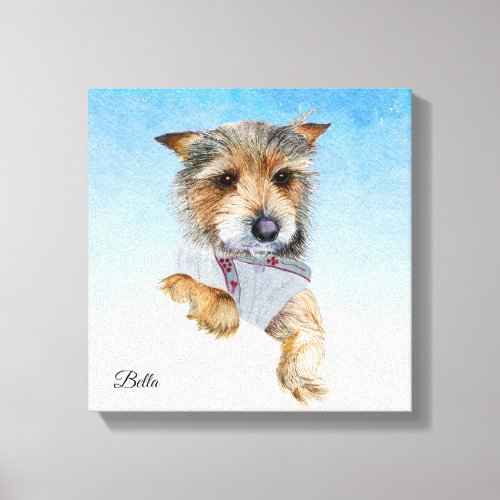 Yorkshire Terrier Dog Watercolor  Canvas Print