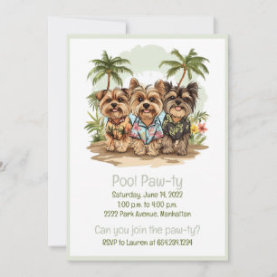 Yorkshire Terrier Dogs Hawaiian Shirts Invitation