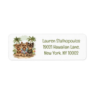 Yorkshire Terrier Dogs Hawaiian Shirts Label