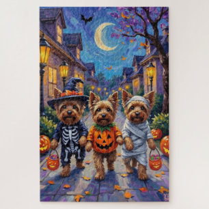 Yorkshire Terrier Dogs in Halloween Costumes Jigsaw Puzzle