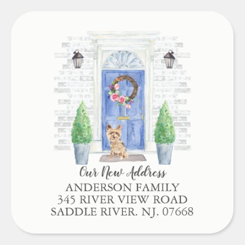 Yorkshire Terrier Door New Address Label