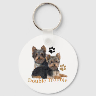 Yorkshire Terrier Double Trouble Gifts Keychain