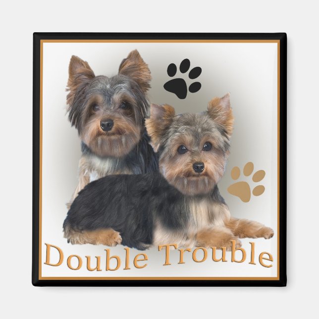 Yorkshire Terrier Double Trouble Gifts Magnet (Front)