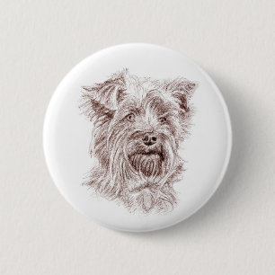 Yorkshire Terrier Drawing Button