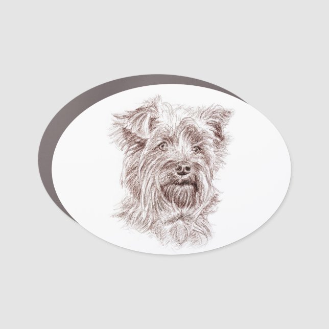 Yorkshire Terrier Drawing Car Magnet (Front)