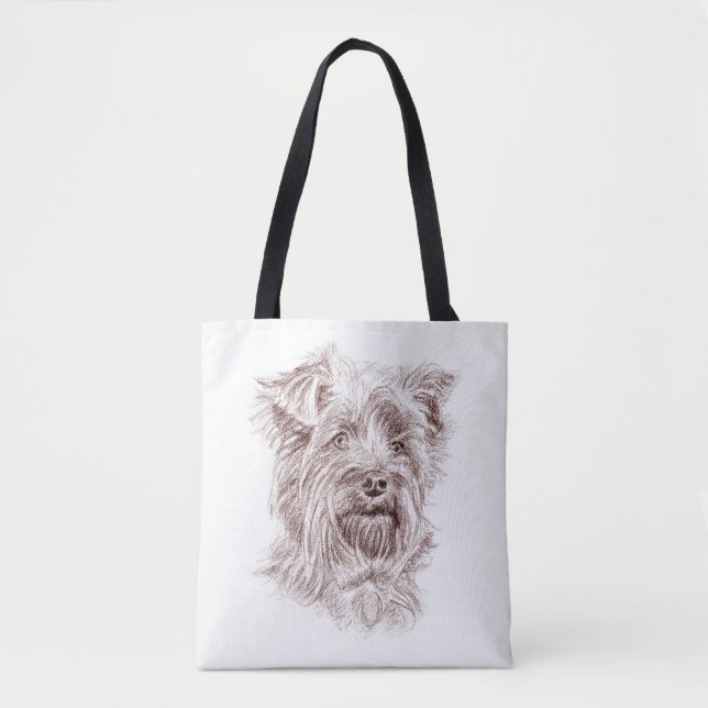 Yorkshire Terrier Drawing Tote Bag (Front)