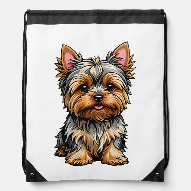 Yorkshire Terrier Drawstring Bag (Front)