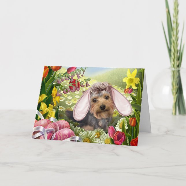Yorkshire Terrier Easter Cards (Front)