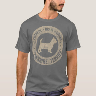 Yorkshire Terrier, faithful brave loving vintage d T-Shirt