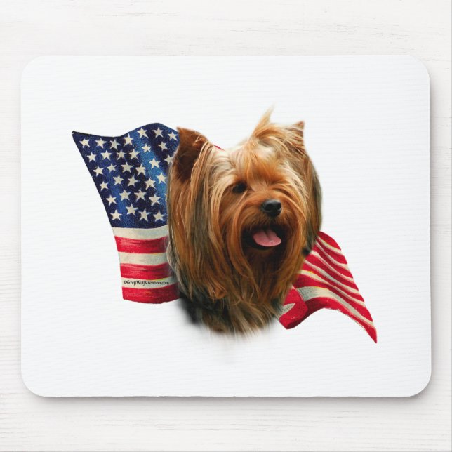 Yorkshire Terrier Flag Mouse Pad (Front)