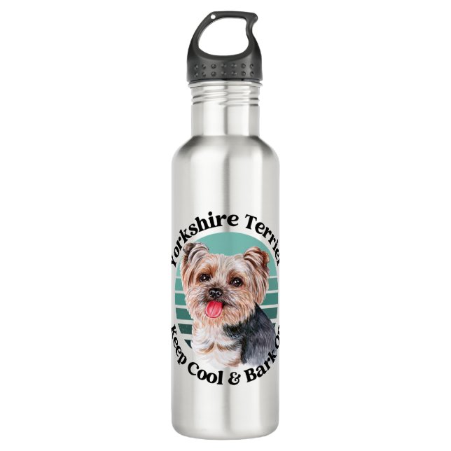 Yorkshire Terrier funny quote Stainless Steel Water Bottle (Front)