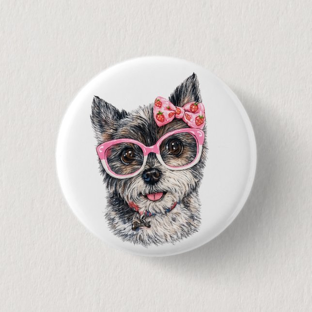 Yorkshire Terrier Gift for Dog Lovers Button (Front)