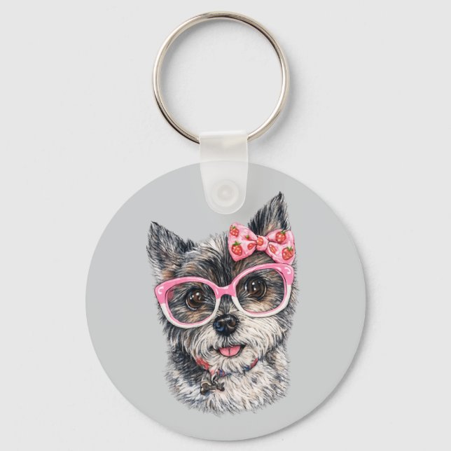Yorkshire Terrier Gift for Dog Lovers Keychain (Front)