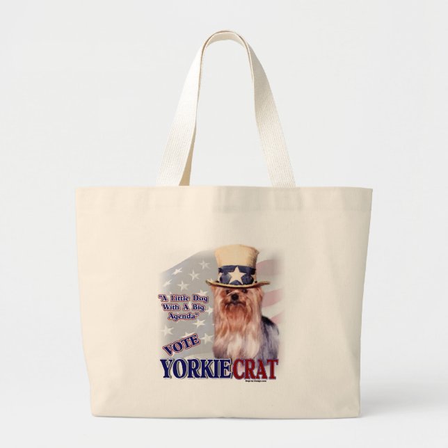 Yorkshire Terrier Gifts Large Tote Bag (Front)