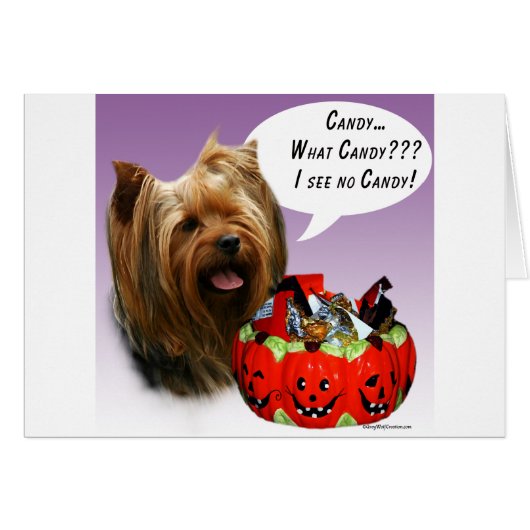 Yorkshire Terrier Halloween Candy Cards (Front Horizontal)