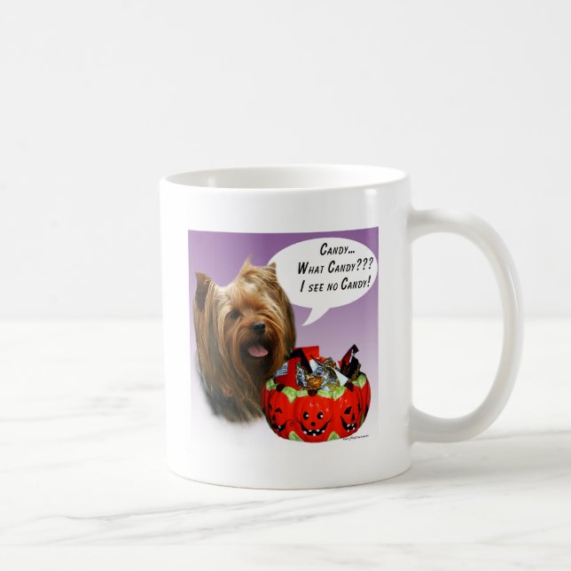 Yorkshire Terrier Halloween Candy Coffee Mug (Right)
