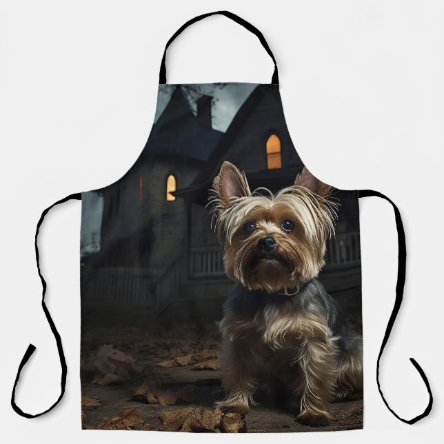 Yorkshire Terrier Halloween Scary  Apron (Front)