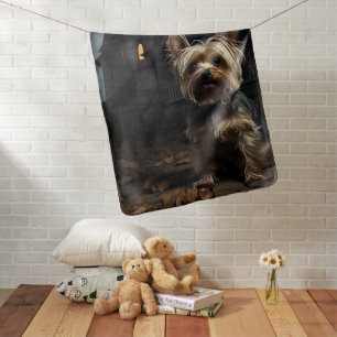 Yorkshire Terrier Halloween Scary Baby Blanket
