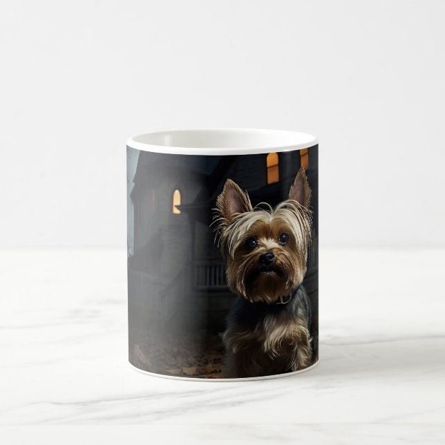Yorkshire Terrier Halloween Scary  Coffee Mug (Center)
