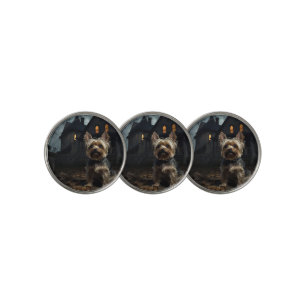 Yorkshire Terrier Halloween Scary Golf Ball Marker