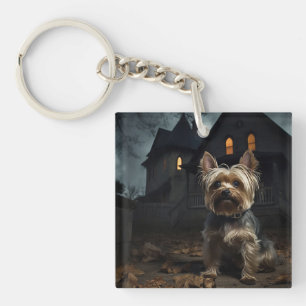 Yorkshire Terrier Halloween Scary Keychain