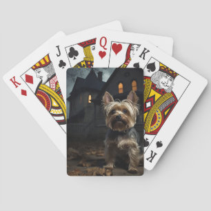 Yorkshire Terrier Halloween Scary Poker Cards
