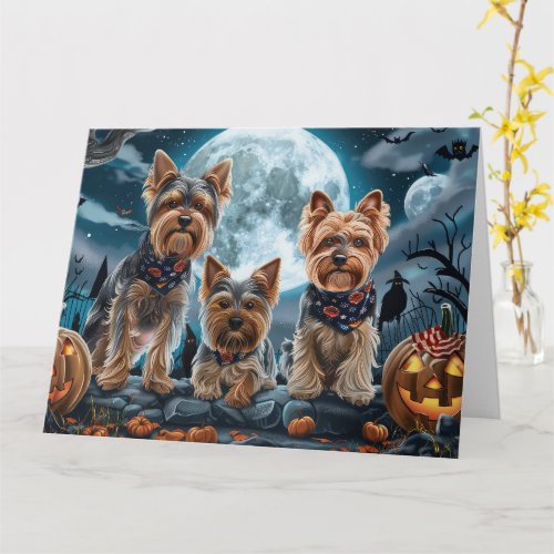 Yorkshire Terrier Halloween Spooky Card