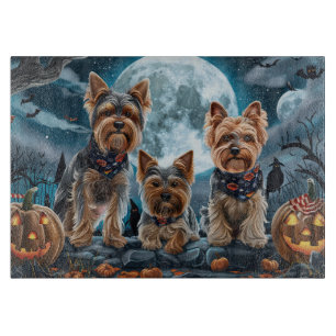 Yorkshire Terrier Halloween Spooky Cutting Board