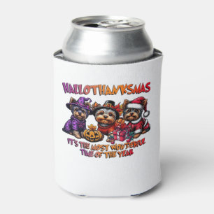 Yorkshire Terrier Halloween Thanksgiving Christmas Can Cooler