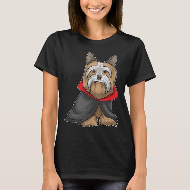 Yorkshire Terrier Halloween Vampire T-Shirt (Front)