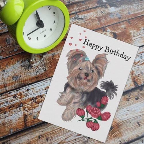 Yorkshire Terrier Happy Birthday Invitation