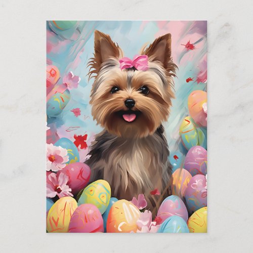 Yorkshire Terrier Happy Easter Postcard