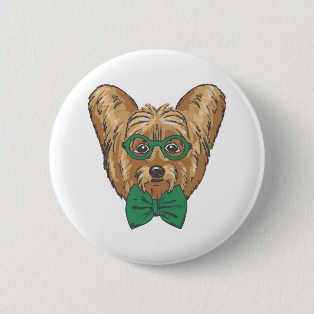 Yorkshire Terrier Hipster Button (Front)