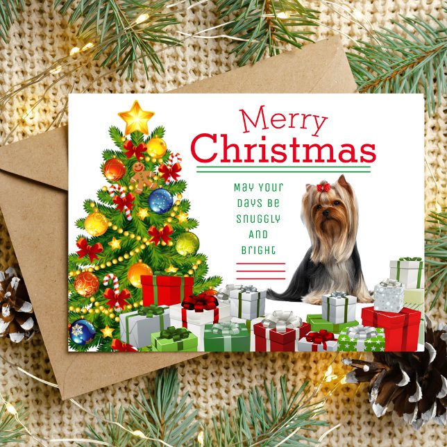Yorkshire Terrier  Holiday Postcard (Yorkshire Terrier Christmas Greeting Holiday Postcard - )