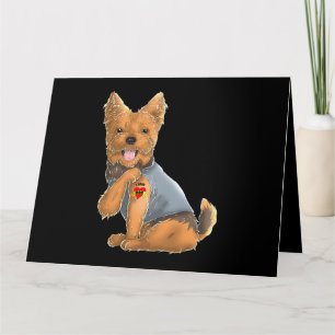 Yorkshire Terrier I Love Mom Tattoo Dog Shirt York Card