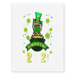 Yorkshire Terrier Leprechaun Face Mask St Patricks Temporary Tattoos