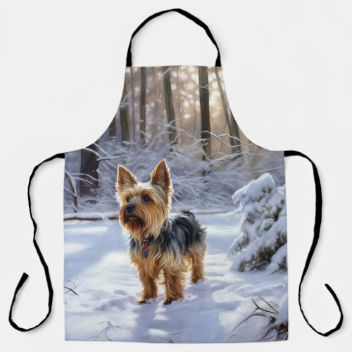 Yorkshire Terrier Let It Snow Christmas Apron