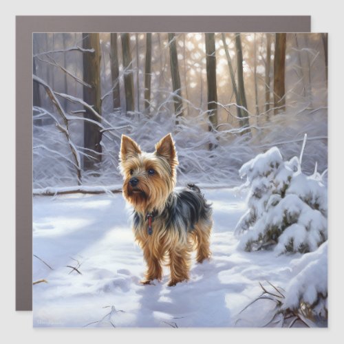 Yorkshire Terrier Let It Snow Christmas Car Magnet