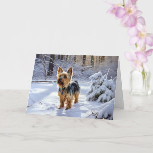 Yorkshire Terrier Let It Snow Christmas Card