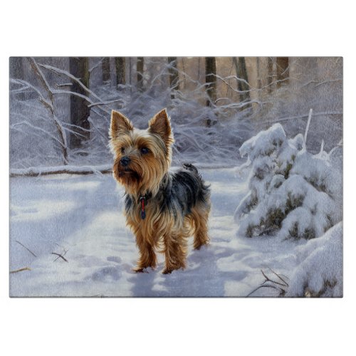 Yorkshire Terrier Let It Snow Christmas Cutting Board
