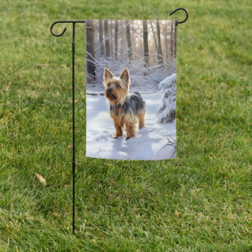 Yorkshire Terrier Let It Snow Christmas Garden Flag