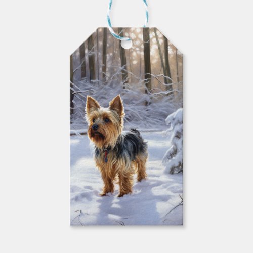 Yorkshire Terrier Let It Snow Christmas Gift Tags