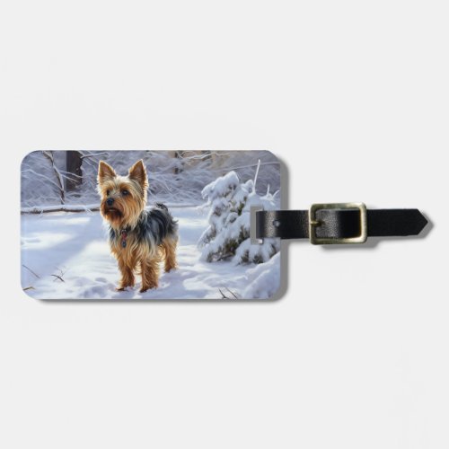 Yorkshire Terrier Let It Snow Christmas Luggage Tag